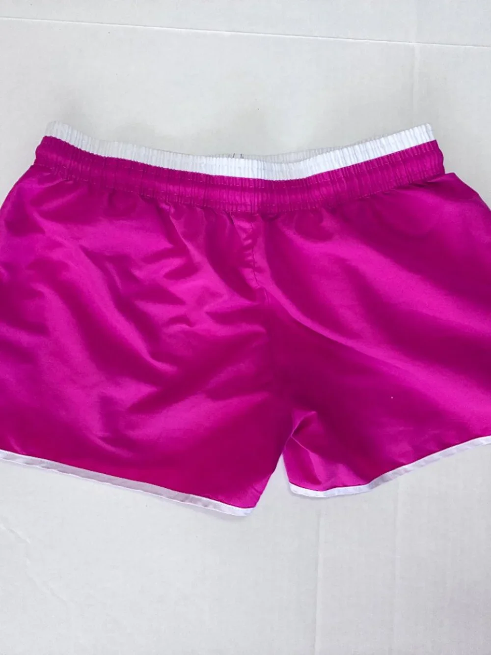 Contrast Trim Dolphin Retro Y2K Running Shorts - Size Small - Pink